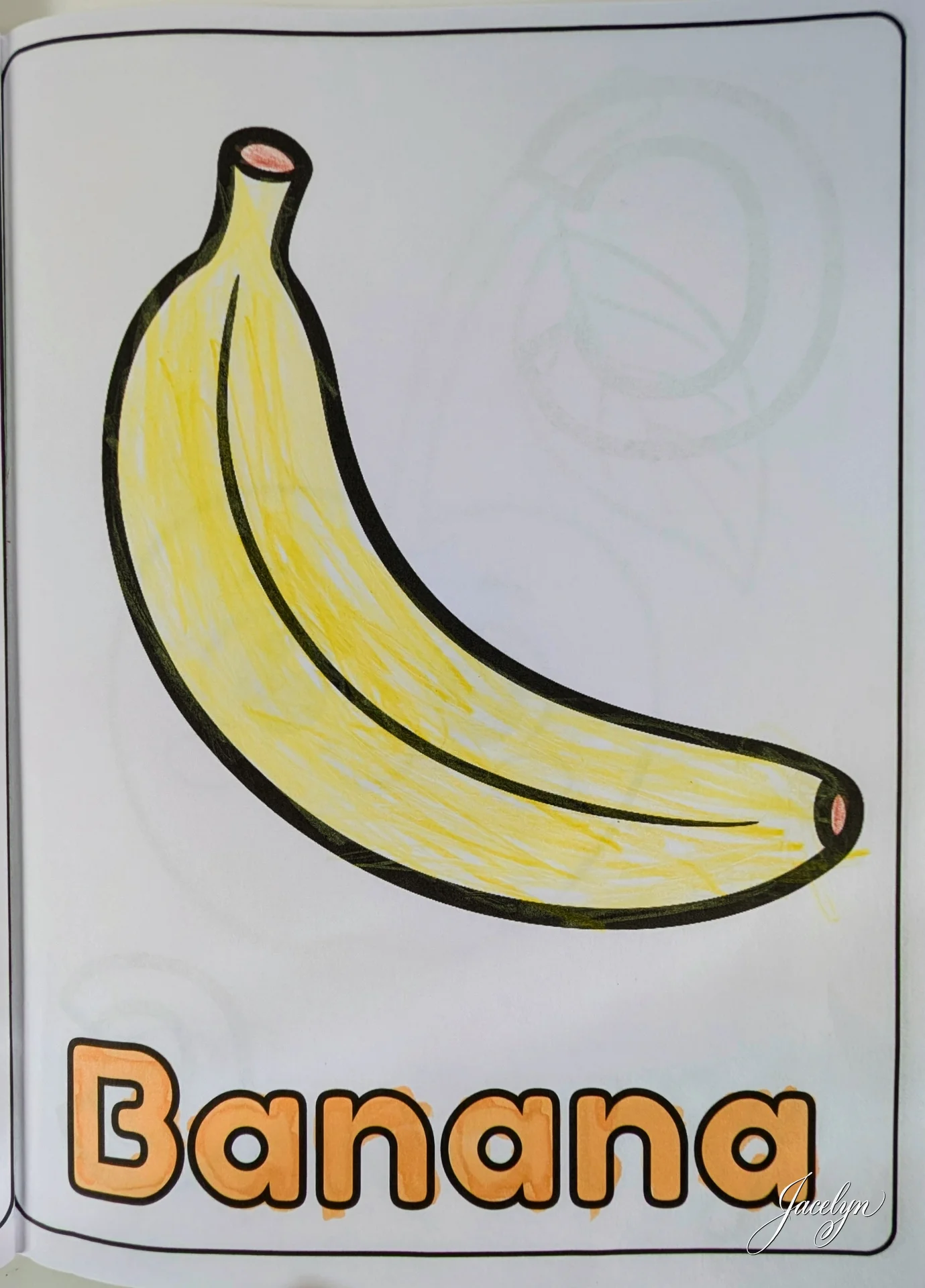 B is for Banana Coloring Page