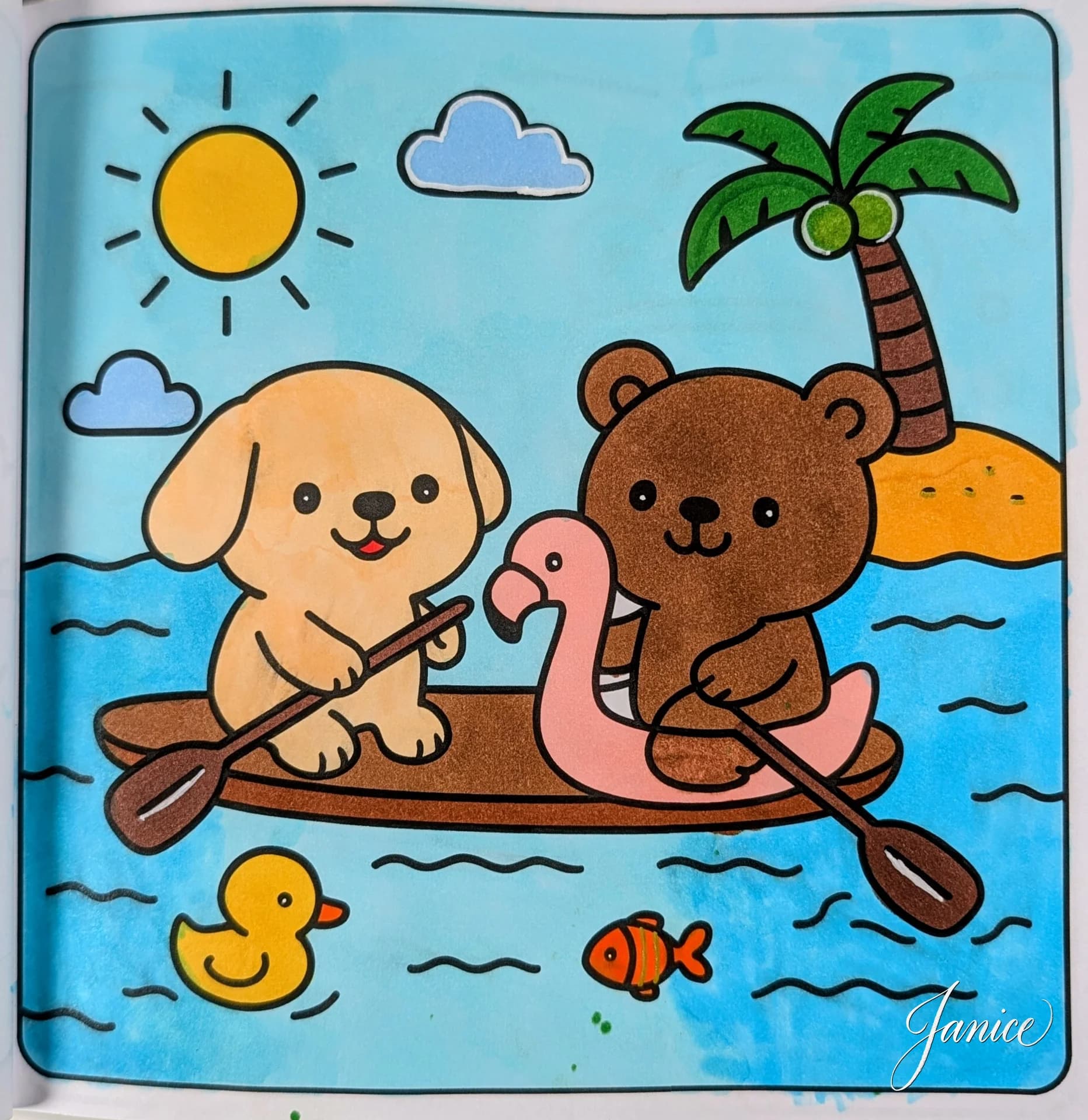 Fluffy Puppy and Tiny Bear Paddle Board Adventure