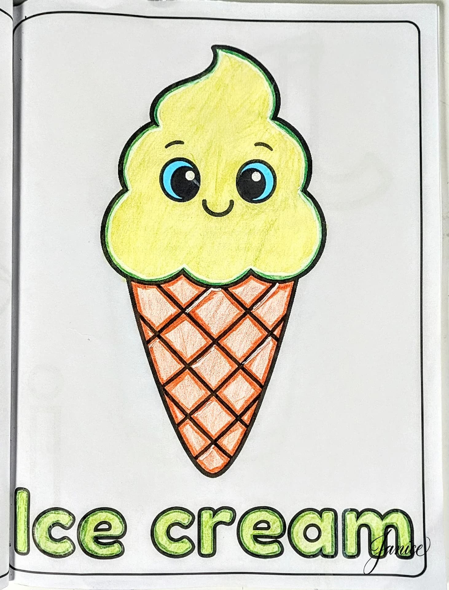 Yummy Ice Cream Coloring Page
