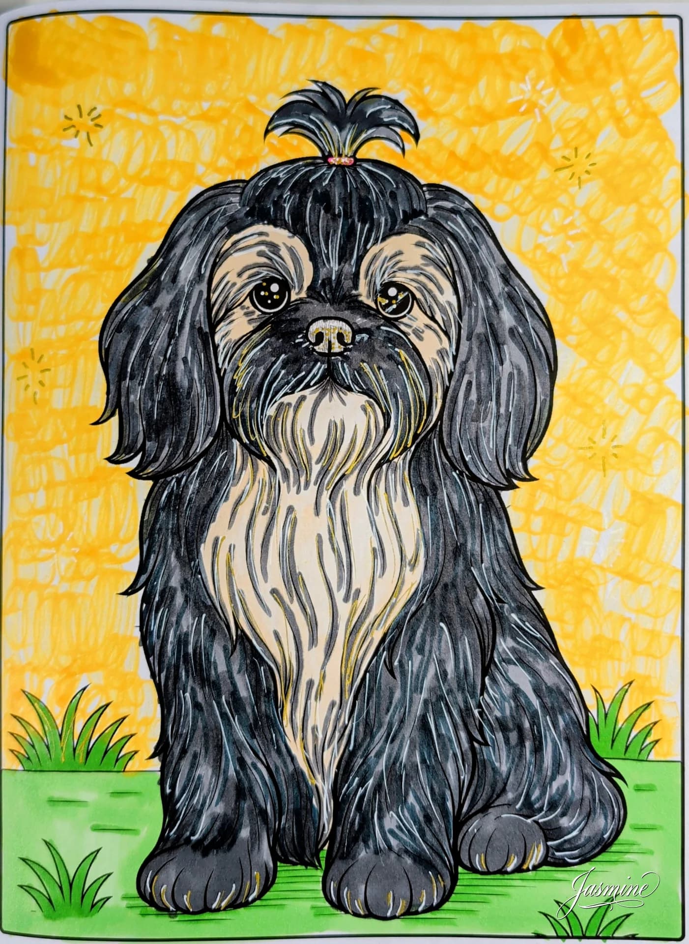 Shih Tzu Dog Coloring Page